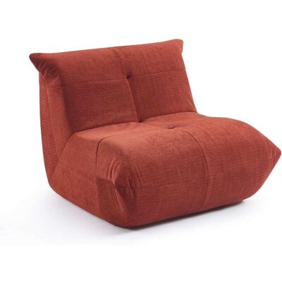 Baita Sillón compacto de 1 plaza de espuma y tela terracota Baita Sillón compacto de 1 plaza de espuma y tela terracota