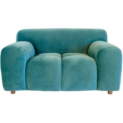 PIB Sillón de terciopelo azul pato PIB Sillón de terciopelo azul pato