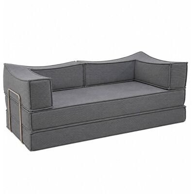 Concept Usine Sofá comprimido convertible de 2/3 plazas en terciopelo acanalado gris Concept Usine Sofá comprimido convertible de 2/3 plazas en terciopelo acanalado gris