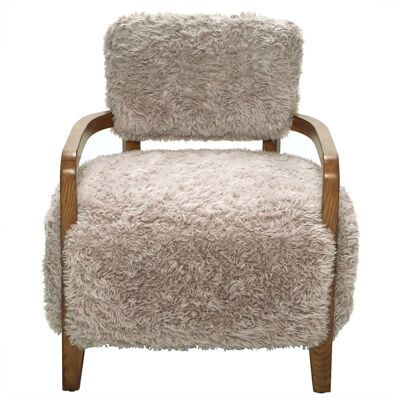 Signature Sillón de tela beige tipo piel de conejo l71 cm Signature Sillón de tela beige tipo piel de conejo l71 cm