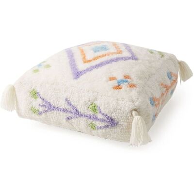 Benuta Puf de lana hecho a mano multicolor 55x55x20 Benuta Puf de lana hecho a mano multicolor 55x55x20