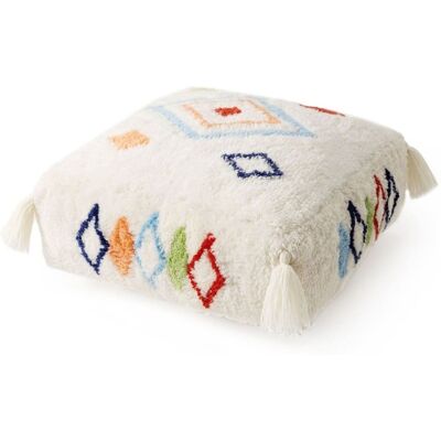 Benuta Puf de lana hecho a mano multicolor 55x55x20 Benuta Puf de lana hecho a mano multicolor 55x55x20