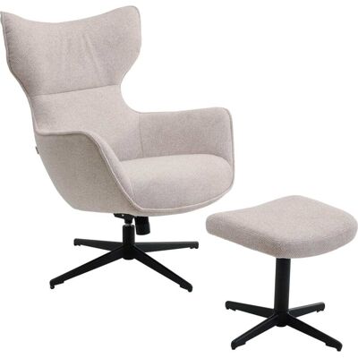 Kare Design Sillón giratorio + taburete jules crema Kare Design Sillón giratorio + taburete jules crema