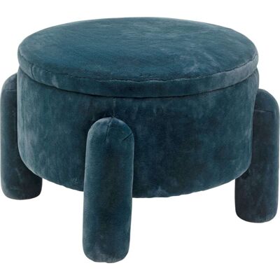 Kare Design Taburete almacenaje azul ø54 cm de tela Kare Design Taburete almacenaje azul ø54 cm de tela