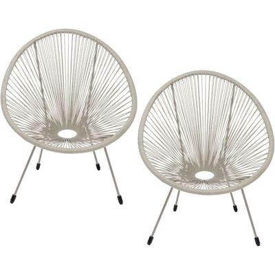 Kare Design Sillón acapulco mono greige (juego de 2) Kare Design Sillón acapulco mono greige (juego de 2)