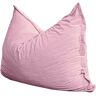 Bananair Puf en terciopelo acanalado rosa 180 x 140 cm