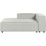 Beliani Chaise lounge de lino gris derecho