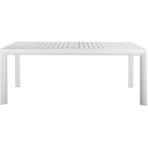 Maisons du Monde Mesa de jardín extensible, aluminio blanco, 8/14 personas, 200/300 cm