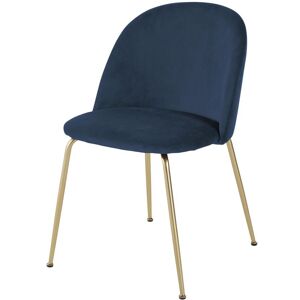 Maisons du Monde Silla de terciopelo azul oscuro