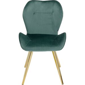 Kare Design Silla terciopelo verde y patas doradas