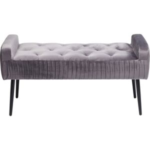 Kare Design Banco terciopelo gris 103cm