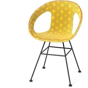 Mathi Design Silla de comedor de algodón amarillo