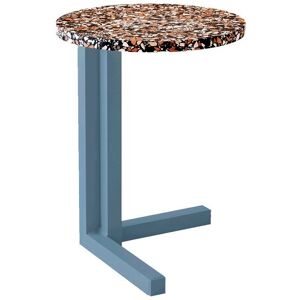 MODO Barcelona Mini mesa auxiliar aluminio azul y terrazzo negro