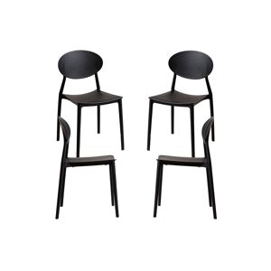 Regalos Miguel Pack 4 sillas color negro en polipropileno