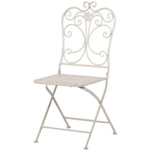 Adda Home Silla blanco de metal 42x42x92cm