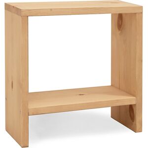 Decowood Mesita de noche de madera maciza en tono medio de 40x20cm