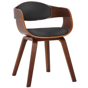 CLP Silla de madera con asiento en simil cuero nogal/negro