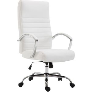 CLP Silla de oficina giratoria regulable en Simil cuero Blanco