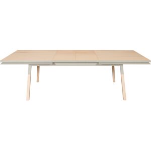 MON PETIT MEUBLE FRANCAIS Mesa rectangular de madera de fresno maciza 180x100 cm, 2 extensiones