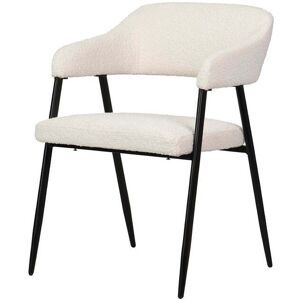 Adda Home Silla blanco de tela 55x58x77cm