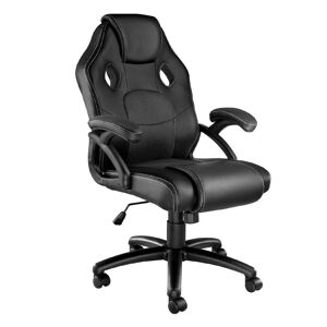 Tectake Silla de oficina racing mike poli piel negro