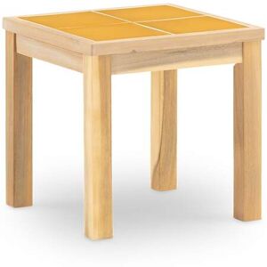 Defora Home Mesa aux jardin 45x45 de madera y ceramica mostaza