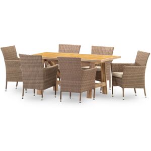 Defora Home Set comedor jardin 6 pl mesa ceramica mostaza 168x87