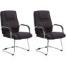 CLP Set de 2 silla basculante con armazón metal y asiento de tela negro