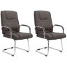 CLP Set de 2 silla basculante con asiento de tela gris oscuro