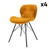 ML-Design Lote de 4 sillas de metal, amarillas