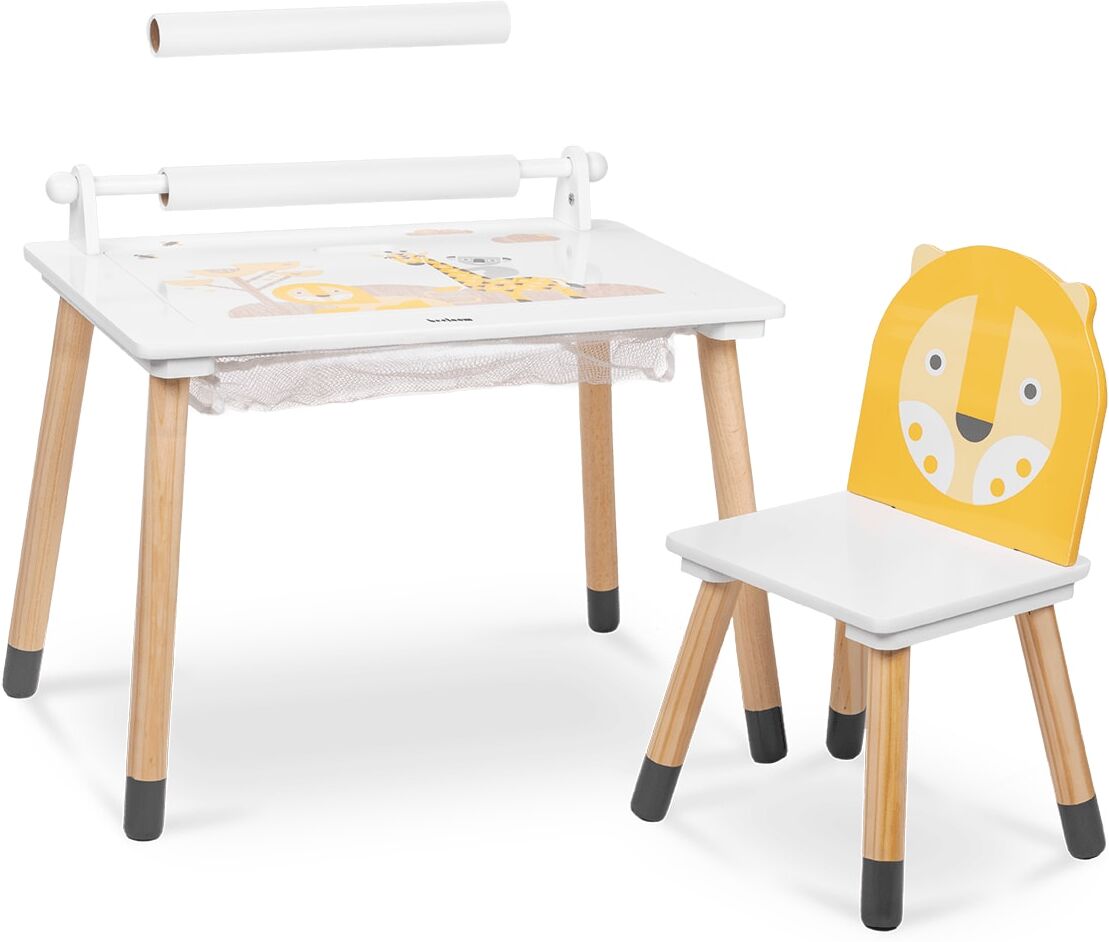 Beeloom Mesa multifunción infantil de madera natural amarillo