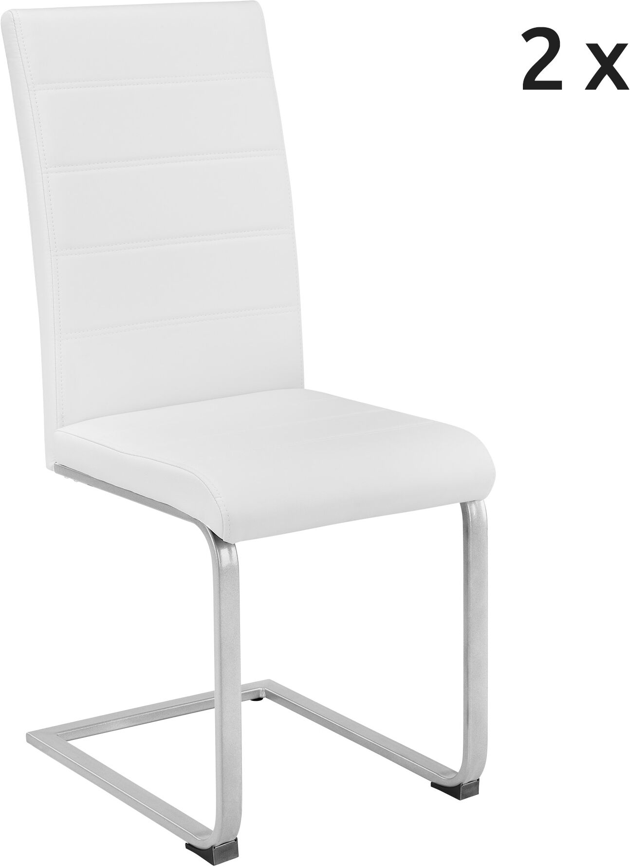 Tectake Sillas de comedor bettina 2 unidades poli piel blanco