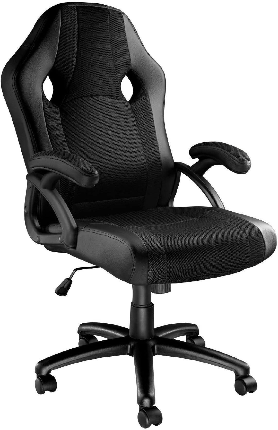 Tectake Silla de oficina goodman poliuretano negro