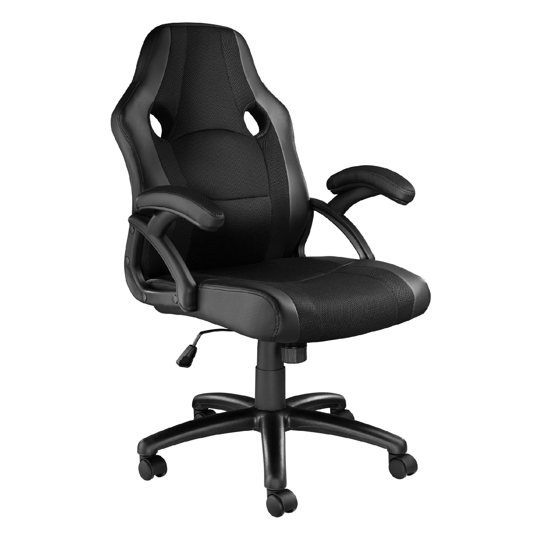 Tectake Silla de oficina benny poliuretano negro