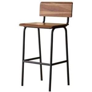 Tikamoon Silla de bar de palisandro macizo y metal Tikamoon Silla de bar de palisandro macizo y metal