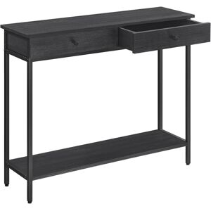VASAGLE Mesa de consola con marco de acero de color gris carbón y negro VASAGLE Mesa de consola con marco de acero de color gris carbón y negro