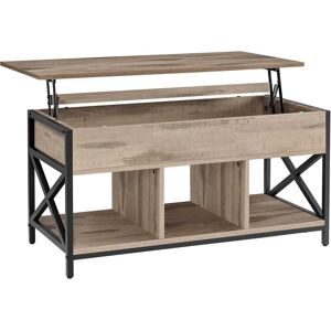 VASAGLE Mesa de centro con tablero elevable de color marrón camello y negro VASAGLE Mesa de centro con tablero elevable de color marrón camello y negro