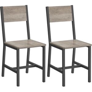 VASAGLE 2 sillas de comedor de 36 x 46,6 x 87,1 cm de color greige y gris VASAGLE 2 sillas de comedor de 36 x 46,6 x 87,1 cm de color greige y gris