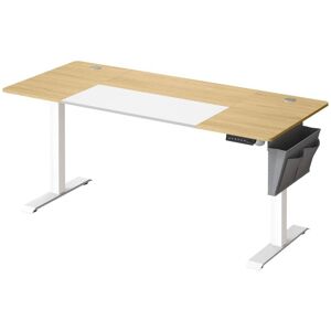 SONGMICS escritorio eléctrico altura regulable 160x70 cm color roble y blanco SONGMICS escritorio eléctrico altura regulable 160x70 cm color roble y blanco