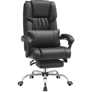 SONGMICS Silla de escritorio ergonómica con reposapiés de color negro SONGMICS Silla de escritorio ergonómica con reposapiés de color negro