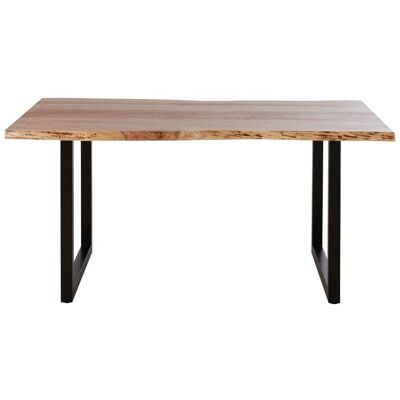 Maisons du Monde Mesa de comedor de acacia maciza y metal negro de 160 cm Maisons du Monde Mesa de comedor de acacia maciza y metal negro de 160 cm