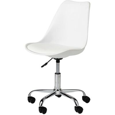 Maisons du Monde Silla de escritorio giratoria blanca regulable Maisons du Monde Silla de escritorio giratoria blanca regulable