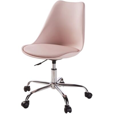 Maisons du Monde Silla de escritorio infantil rosa regulable con ruedas Maisons du Monde Silla de escritorio infantil rosa regulable con ruedas