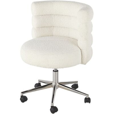 Maisons du Monde Silla de oficina giratoria de tejido efecto borreguito Maisons du Monde Silla de oficina giratoria de tejido efecto borreguito