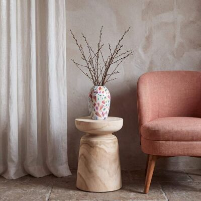 Maisons du Monde Mesa auxiliar de madera de paulonia Maisons du Monde Mesa auxiliar de madera de paulonia