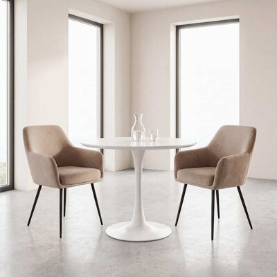 Mesa de comedor redonda blanca de Maisons du Monde - Mesa Mesa de comedor redonda blanca de Maisons du Monde - Mesa