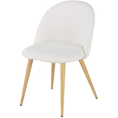 Maisons du Monde Silla de comedor de tejido de rizo crudo y patas efecto roble Maisons du Monde Silla de comedor de tejido de rizo crudo y patas efecto roble