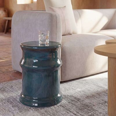Maisons du Monde Mesa auxiliar de cerámica verde Ø36 cm Maisons du Monde Mesa auxiliar de cerámica verde Ø36 cm
