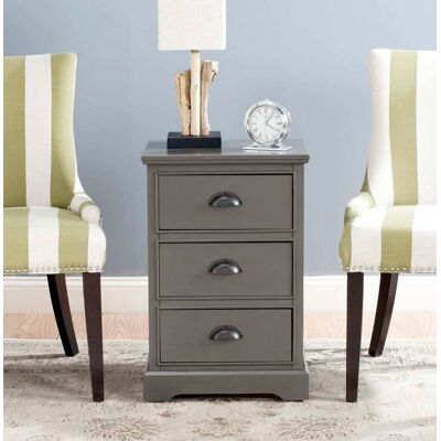 Safavieh Mesa auxiliar en pino/mdf/capa de madera, gris Safavieh Mesa auxiliar en pino/mdf/capa de madera, gris