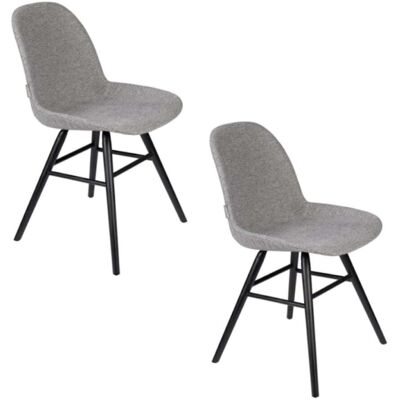 Zuiver Lote de 2 sillas de tela gris para comedor Zuiver Lote de 2 sillas de tela gris para comedor